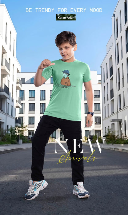 Ak 163 Karan Arjun Tencil Lycra Boys Tshirt Wholesaler India