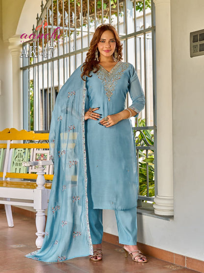 Ak 47 Aanchi Mul Cotton Readymade Pant Style Suits Wholesaler Ahmedabad