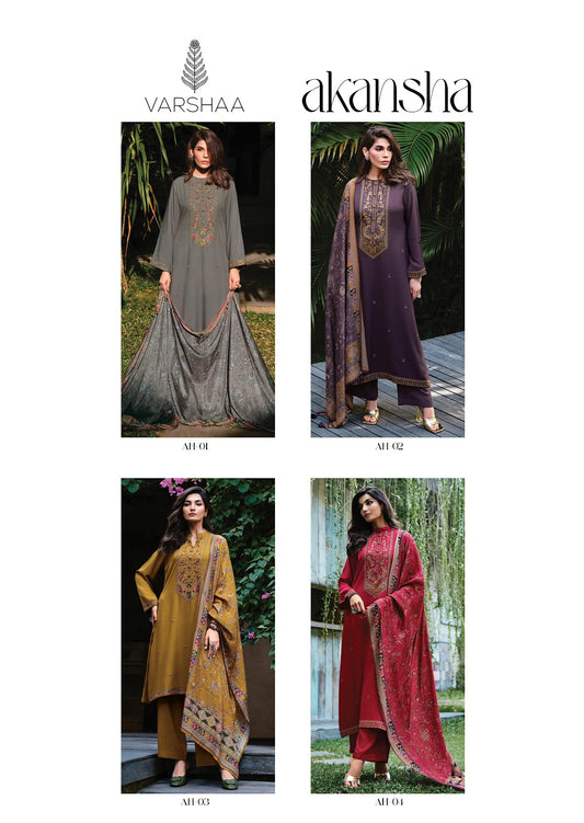 Akansha Varsha Fashions Viscose Muslin Pant Style Suits Exporter India