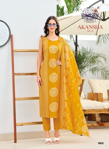 Akansha Vol 1 Radhika Lifestyle Vertican Readymade Pant Style Suits Manufacturer Gujarat