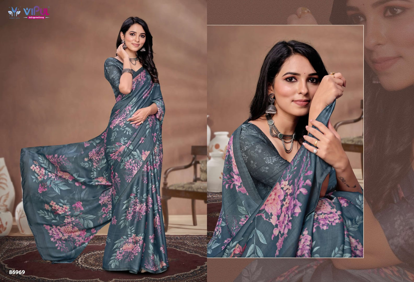 Akasaa Vipul Satin Silk Sarees Exporter India