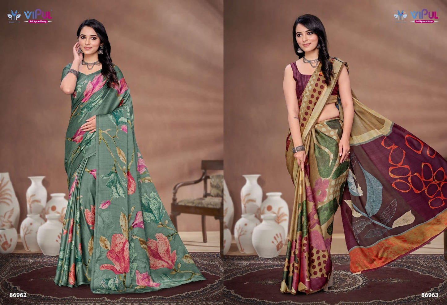 Akasaa Vipul Satin Silk Sarees Exporter India