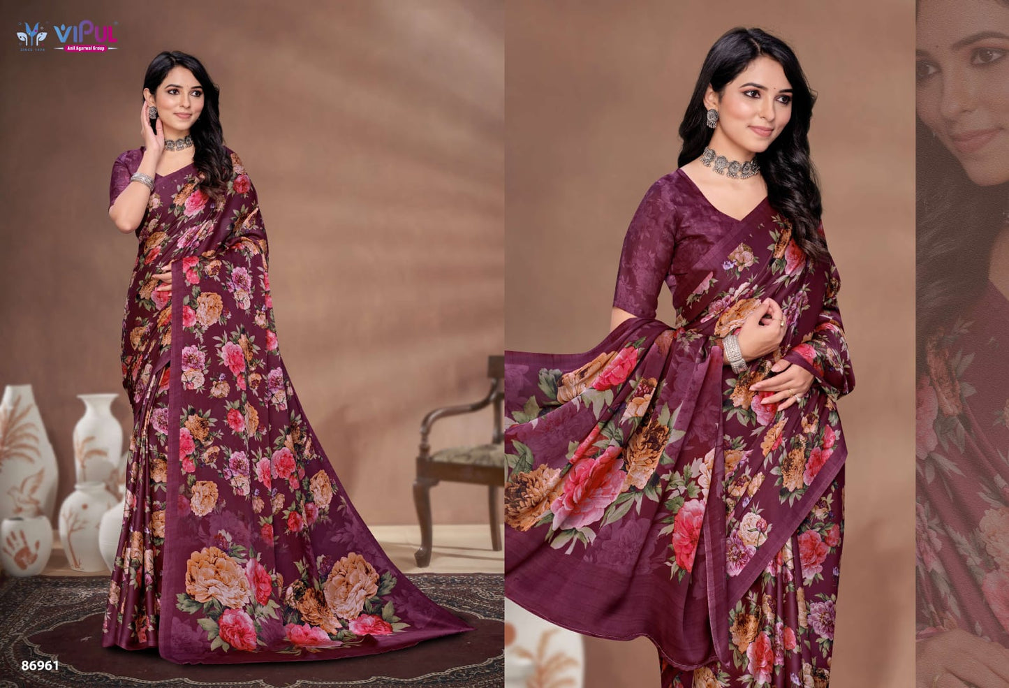 Akasaa Vipul Satin Silk Sarees Exporter India