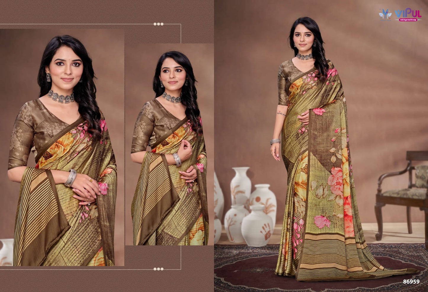 Akasaa Vipul Satin Silk Sarees Exporter India