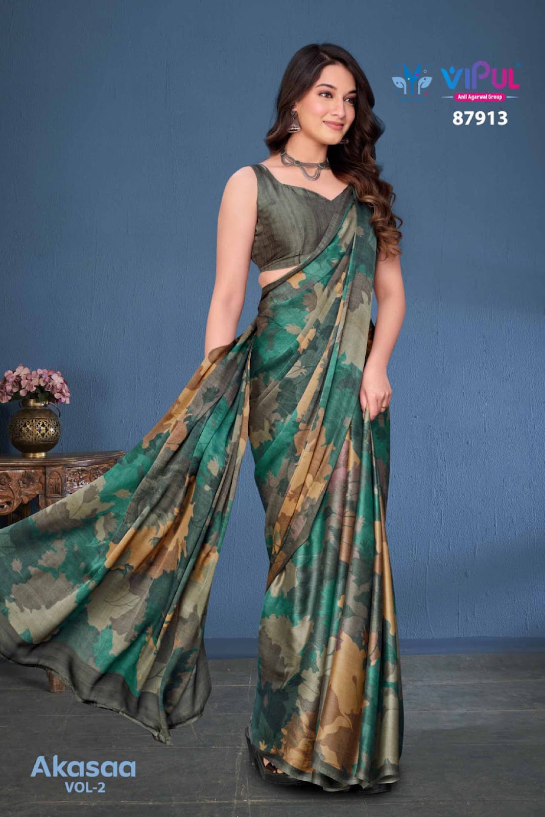 Akasaa Vol 2 Vipul Satin Silk Sarees Exporter