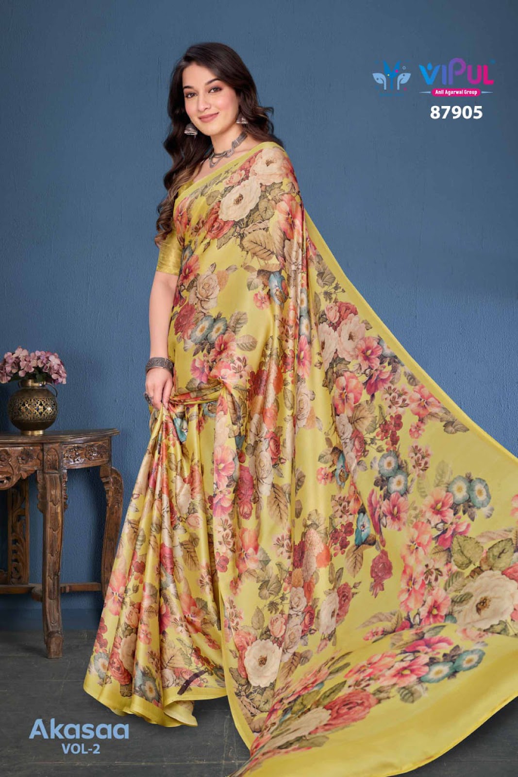 Akasaa Vol 2 Vipul Satin Silk Sarees Exporter