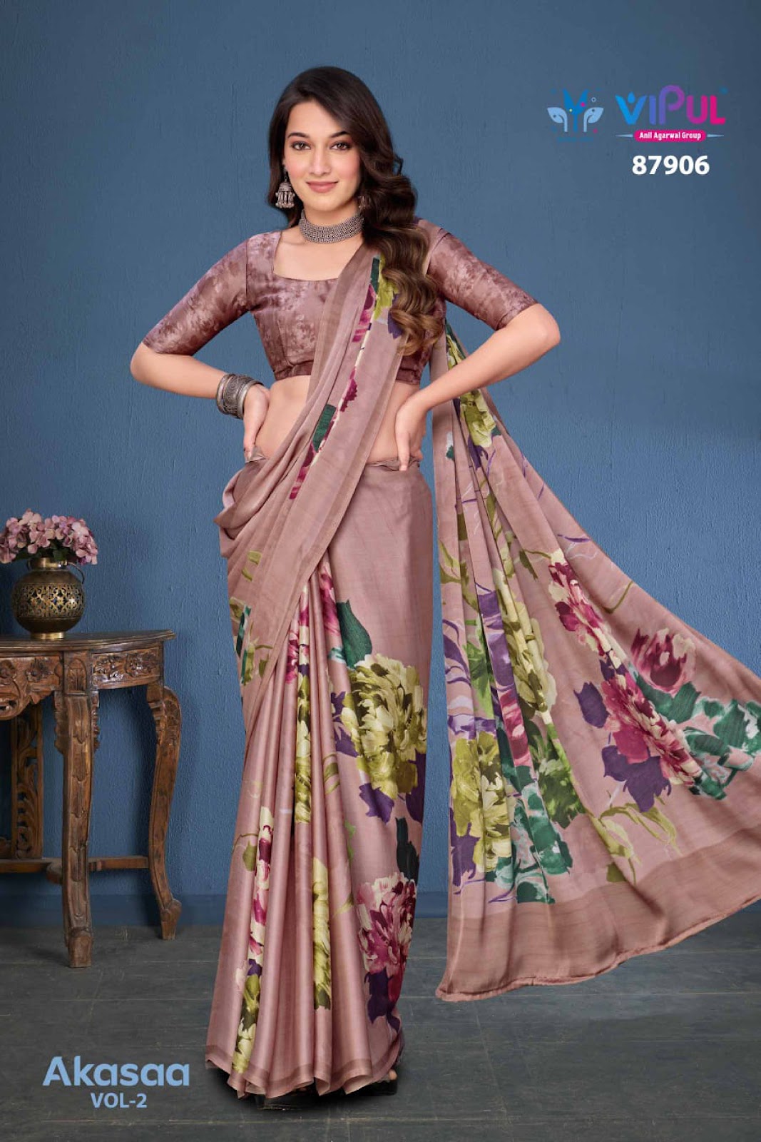 Akasaa Vol 2 Vipul Satin Silk Sarees Exporter