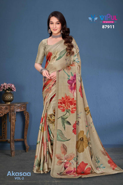 Akasaa Vol 2 Vipul Satin Silk Sarees Exporter