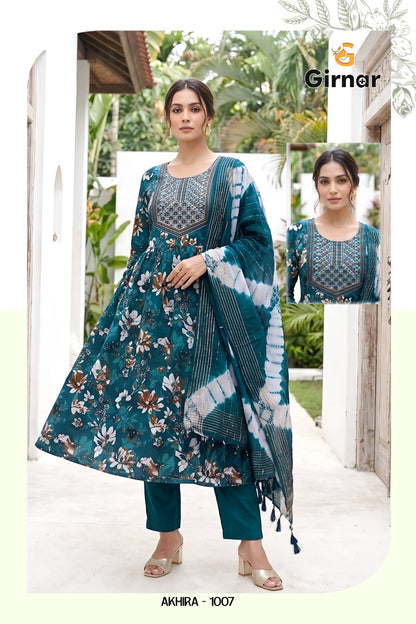 Akhira Vol 1 Girnar Vertican Readymade Anarkali Suits Supplier
