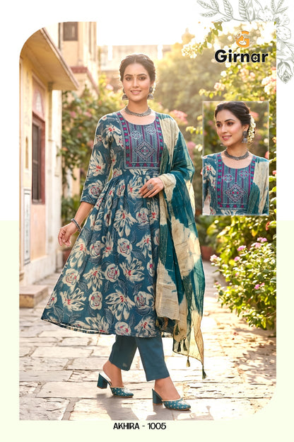 Akhira Vol 1 Girnar Vertican Readymade Anarkali Suits Supplier