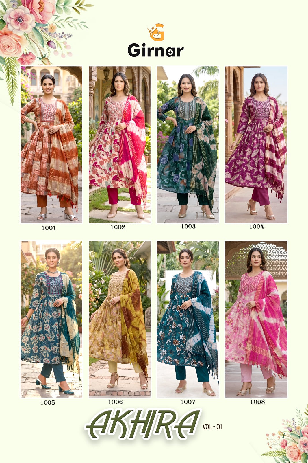 Akhira Vol 1 Girnar Vertican Readymade Anarkali Suits Supplier