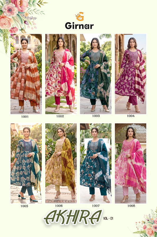 Akhira Vol 1 Girnar Vertican Readymade Anarkali Suits Supplier