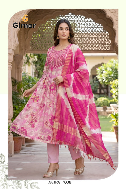 Akhira Vol 1 Girnar Vertican Readymade Anarkali Suits Supplier