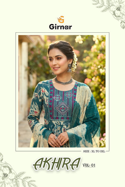 Akhira Vol 1 Girnar Vertican Readymade Anarkali Suits Supplier