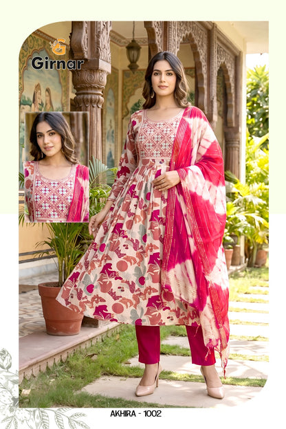Akhira Vol 1 Girnar Vertican Readymade Anarkali Suits Supplier