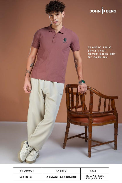Akic 3 John Berg Jacquard Mens Tshirts Wholesaler Gujarat
