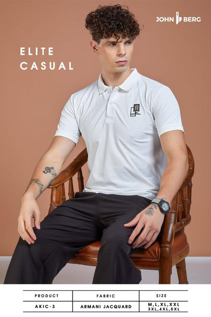 Akic 3 John Berg Jacquard Mens Tshirts Wholesaler Gujarat
