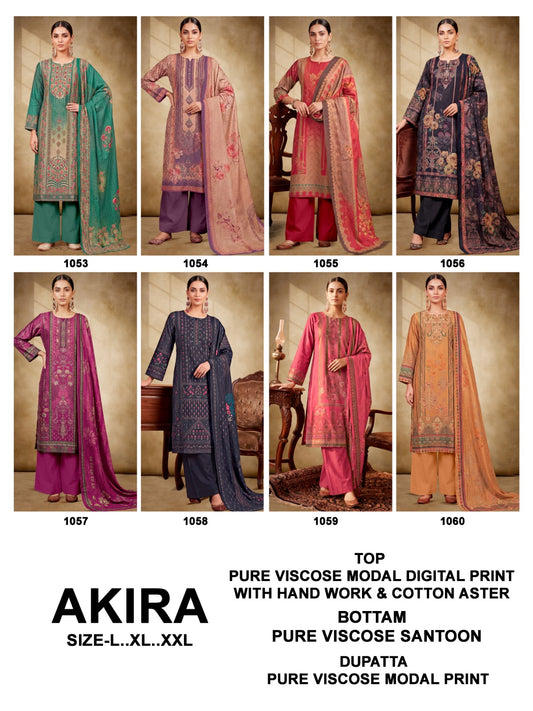 Akira 1053-1060 Gucchi Viscose Modal Readymade Pant Style Suits Exporter Gujarat