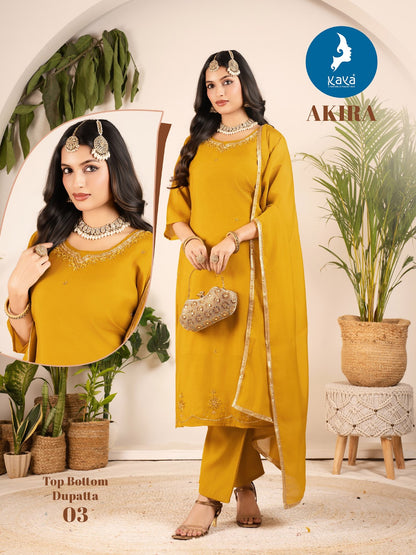 Akira Kaya Chanderi Readymade Pant Style Suits Wholesaler