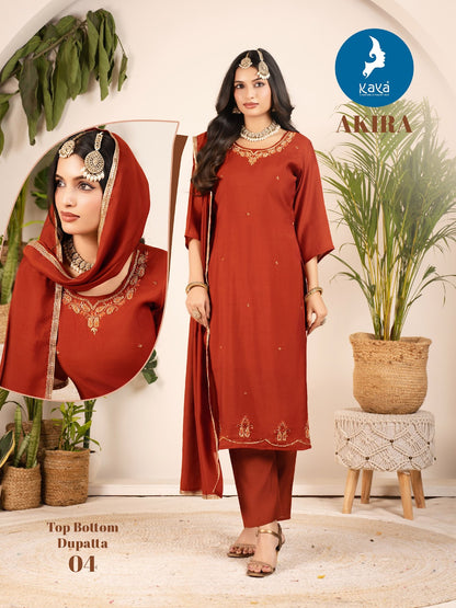 Akira Kaya Chanderi Readymade Pant Style Suits Wholesaler