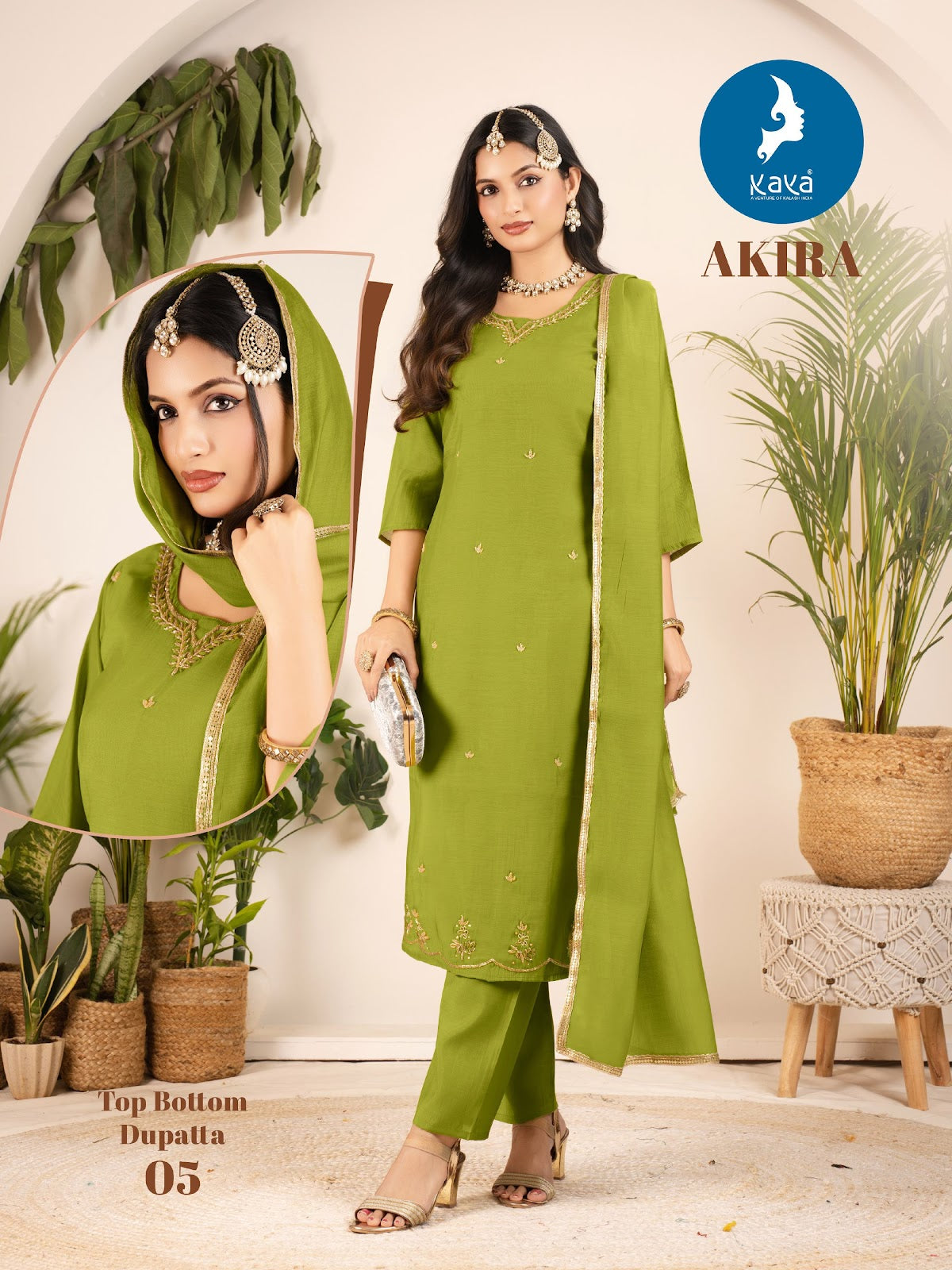 Akira Kaya Chanderi Readymade Pant Style Suits Wholesaler