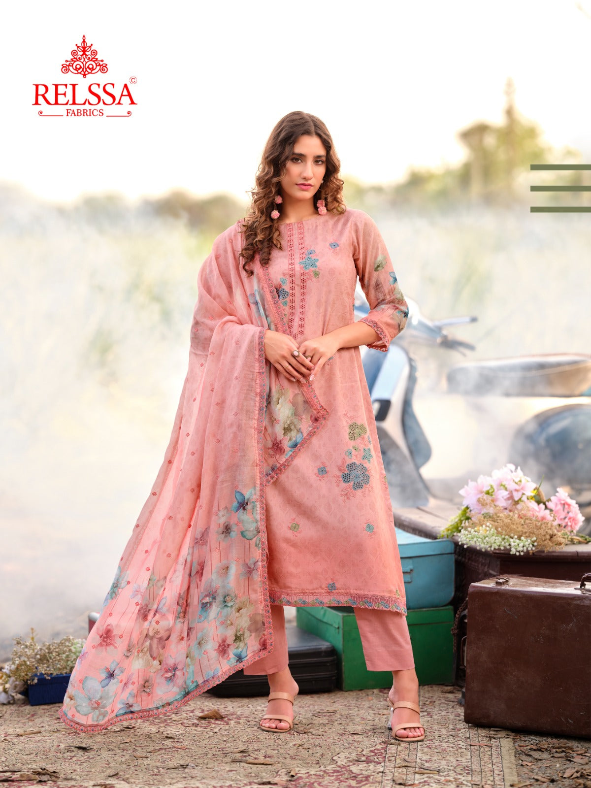 Akira Relssa Fabrics Pure Maslin Pant Style Suits Supplier Ahmedabad
