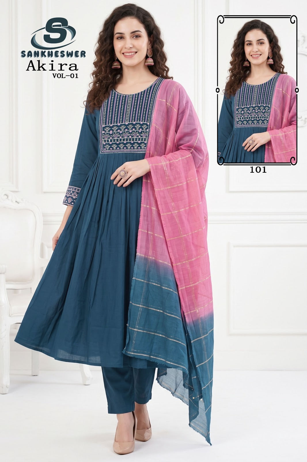 Akira Vol 1 Sankheswer Chanderi Readymade Anarkali Suits Wholesaler India
