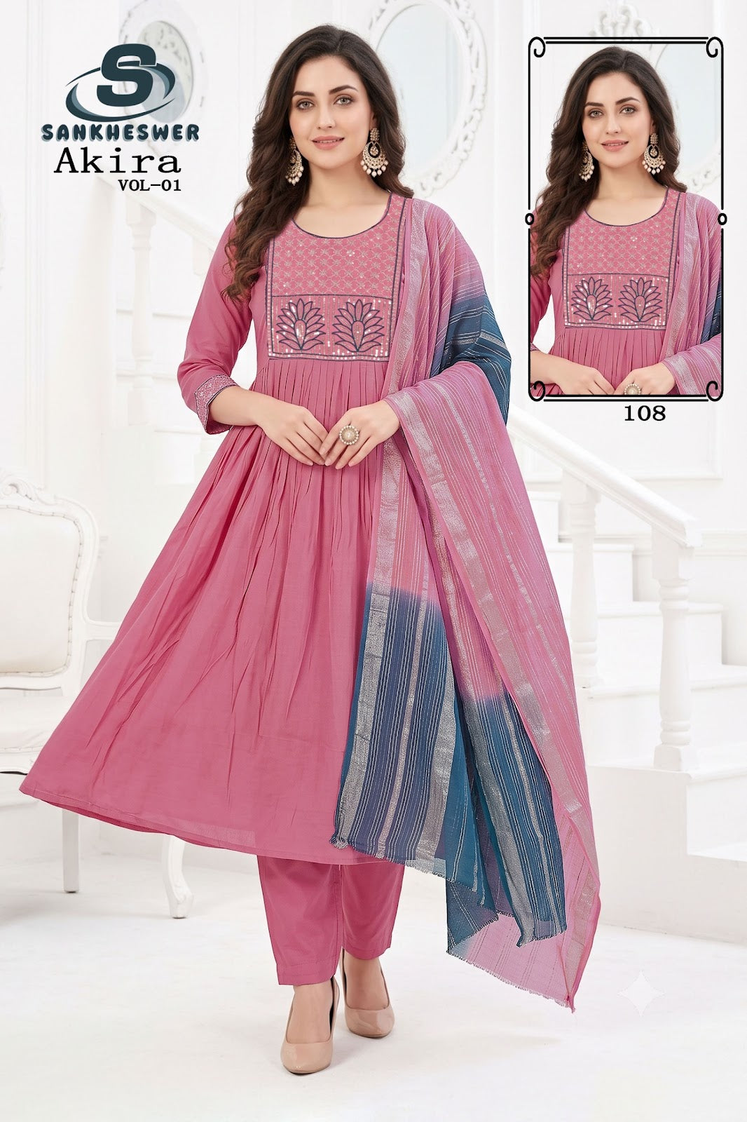Akira Vol 1 Sankheswer Chanderi Readymade Anarkali Suits Wholesaler India