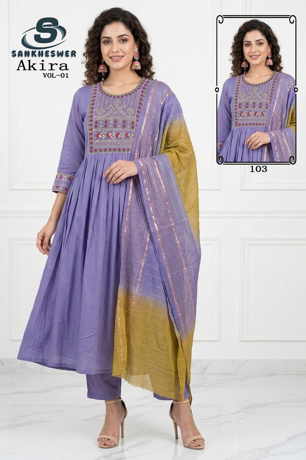 Akira Vol 1 Sankheswer Chanderi Readymade Anarkali Suits Wholesaler India