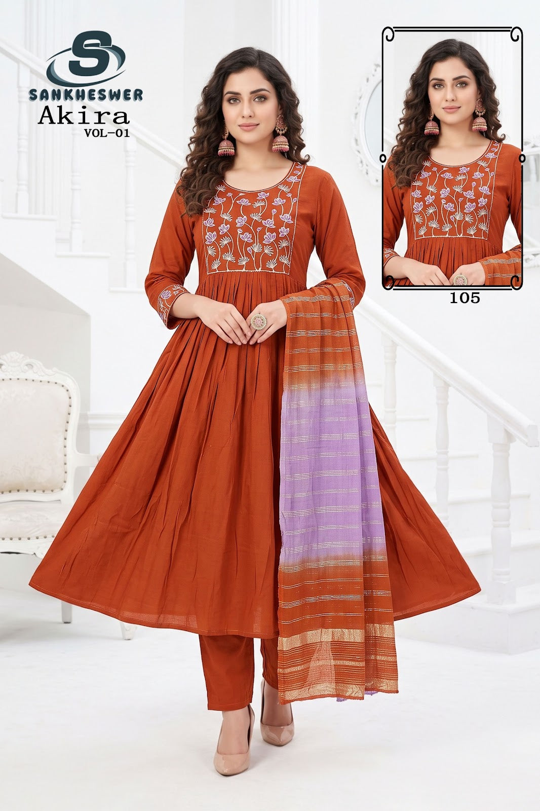 Akira Vol 1 Sankheswer Chanderi Readymade Anarkali Suits Wholesaler India
