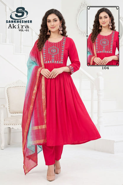 Akira Vol 1 Sankheswer Chanderi Readymade Anarkali Suits Wholesaler India