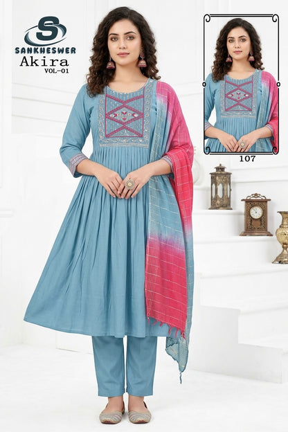Akira Vol 1 Sankheswer Chanderi Readymade Anarkali Suits Wholesaler India