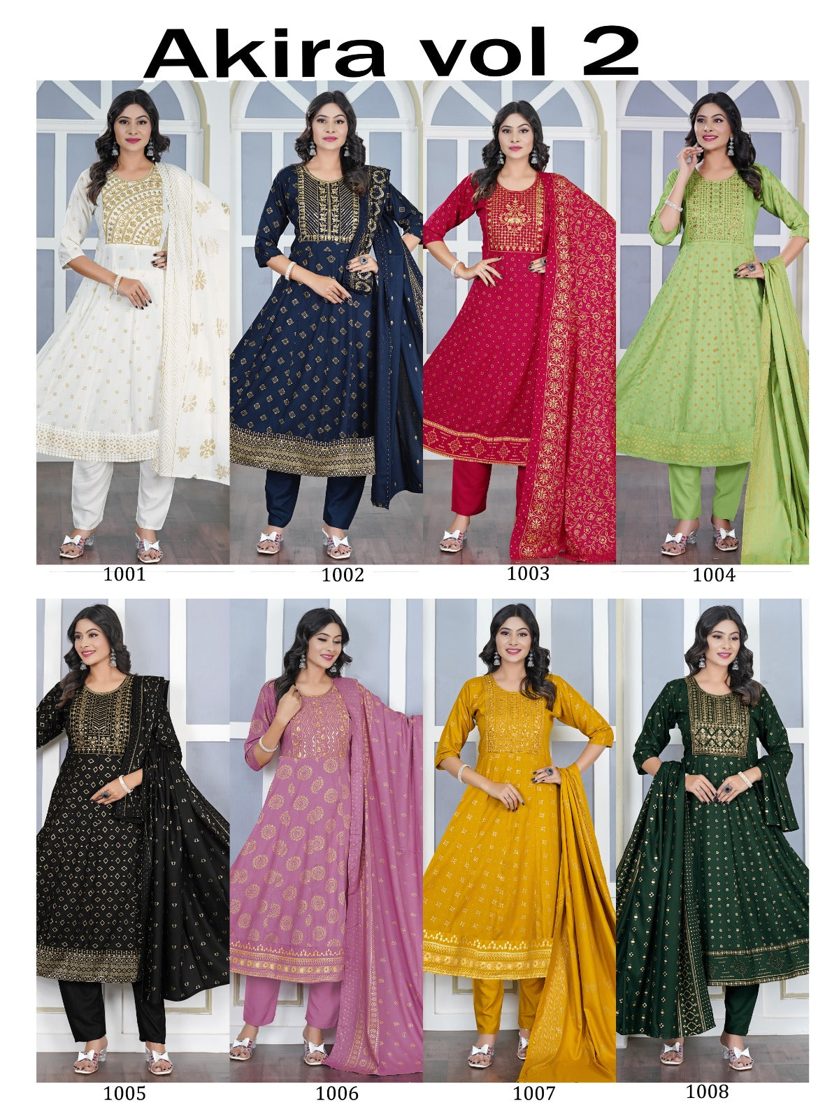 Akira Vol 2 Kt Rayon 14Kg Readymade Anarkali Suits Manufacturer Ahmedabad