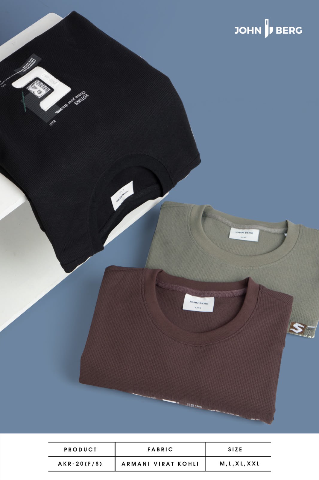 Akr 20 Full Sleeves John Berg Knit Mens Tshirts Exporter Gujarat