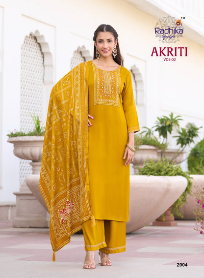 Akriti Vol 2 Radhika Lifestyle Gaji Silk Readymade Pant Style Suits Wholesale Price