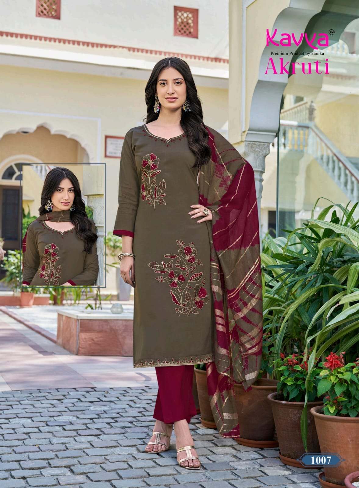 Akruti Vol 1 Kavya Roman Silk Readymade Pant Style Suits Wholesale Price