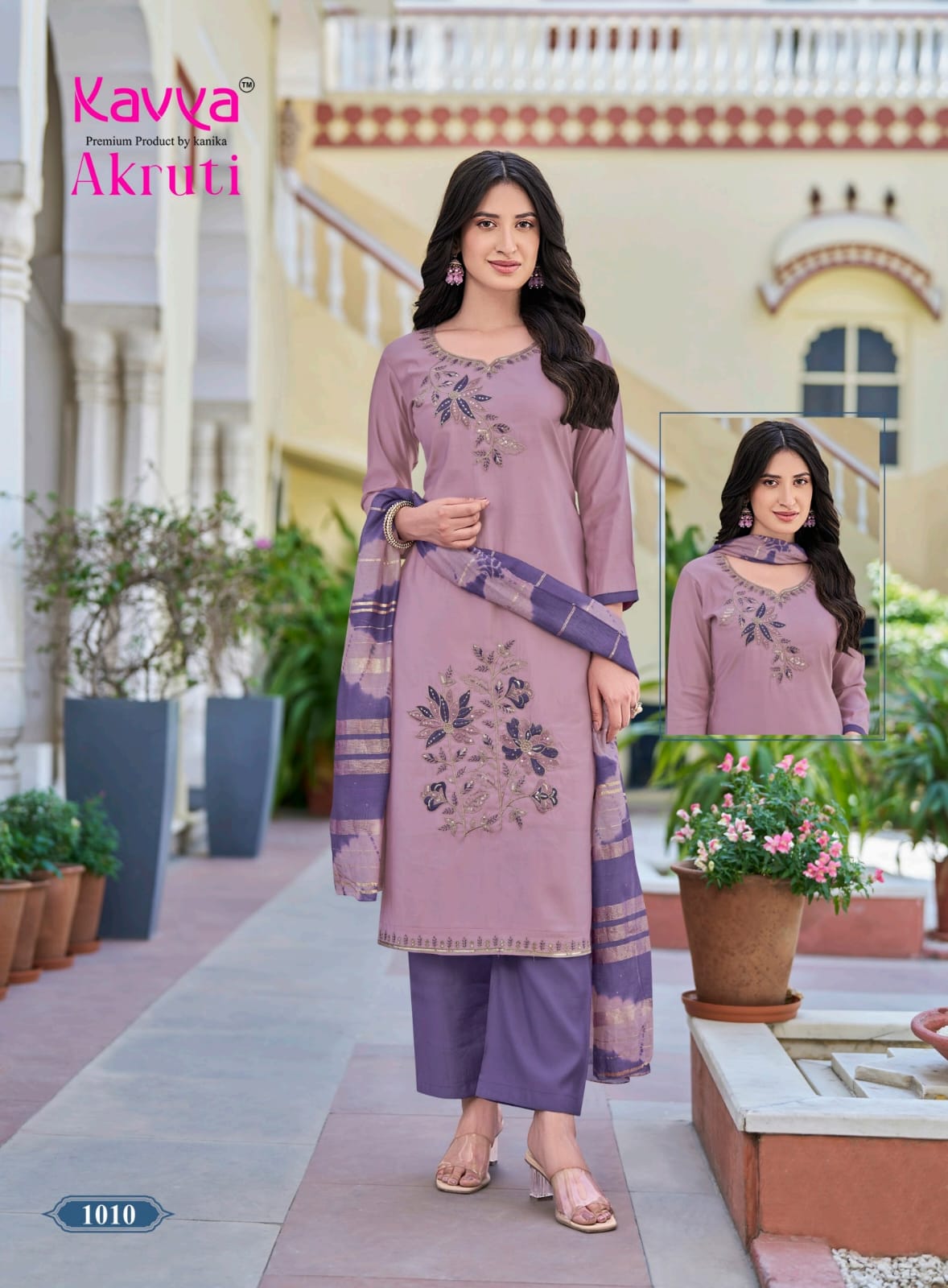 Akruti Vol 1 Kavya Roman Silk Readymade Pant Style Suits Wholesale Price
