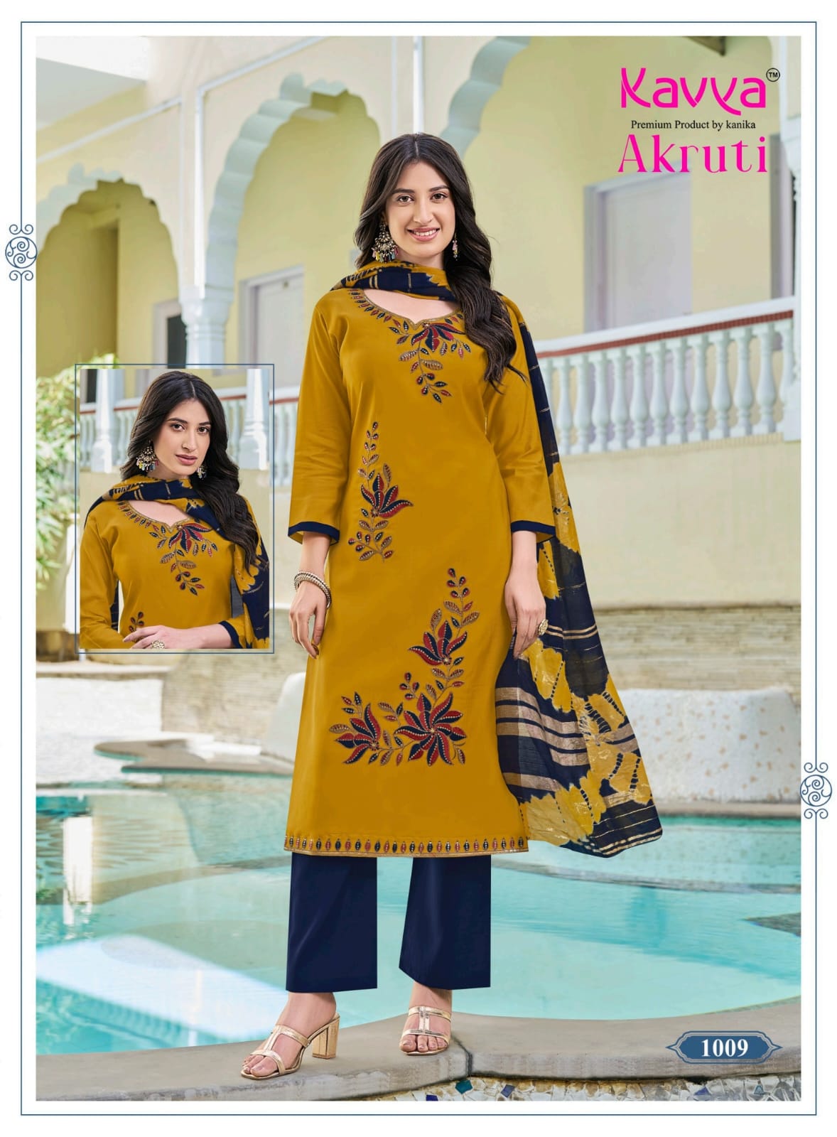 Akruti Vol 1 Kavya Roman Silk Readymade Pant Style Suits Wholesale Price