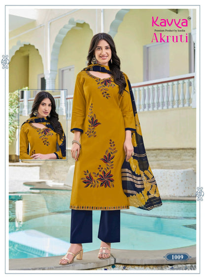 Akruti Vol 1 Kavya Roman Silk Readymade Pant Style Suits Wholesale Price