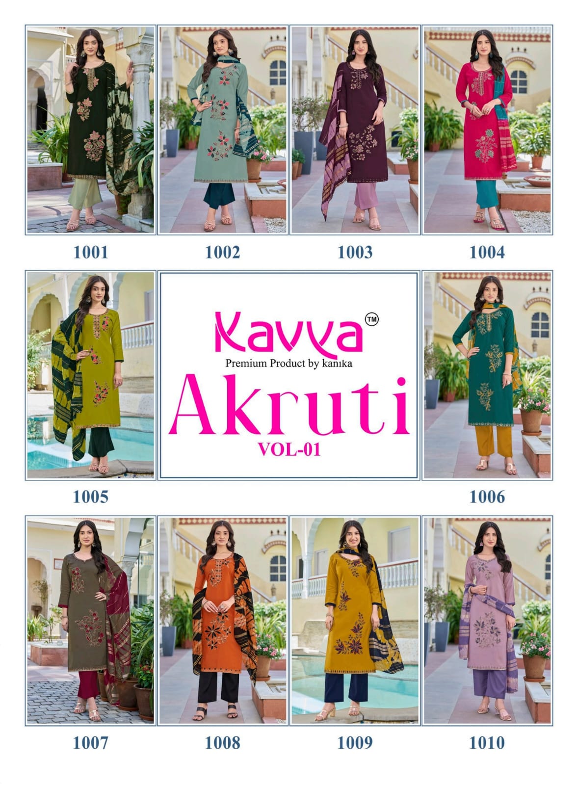 Akruti Vol 1 Kavya Roman Silk Readymade Pant Style Suits Wholesale Price