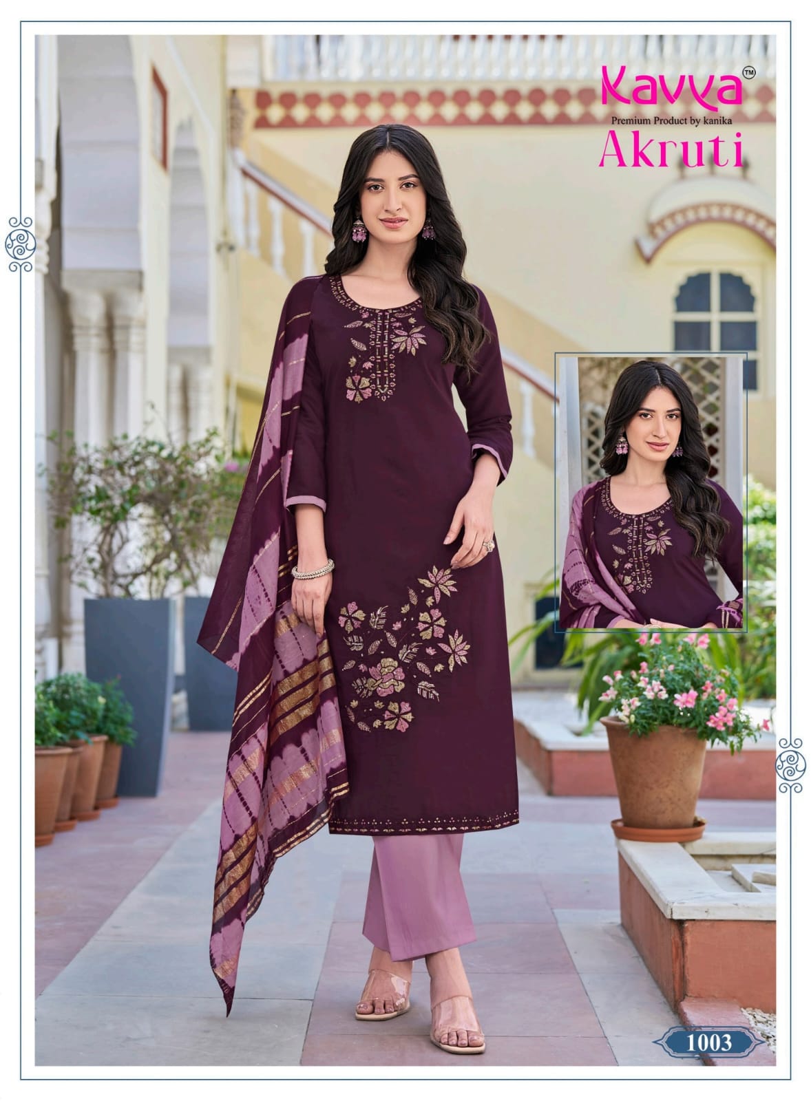 Akruti Vol 1 Kavya Roman Silk Readymade Pant Style Suits Wholesale Price
