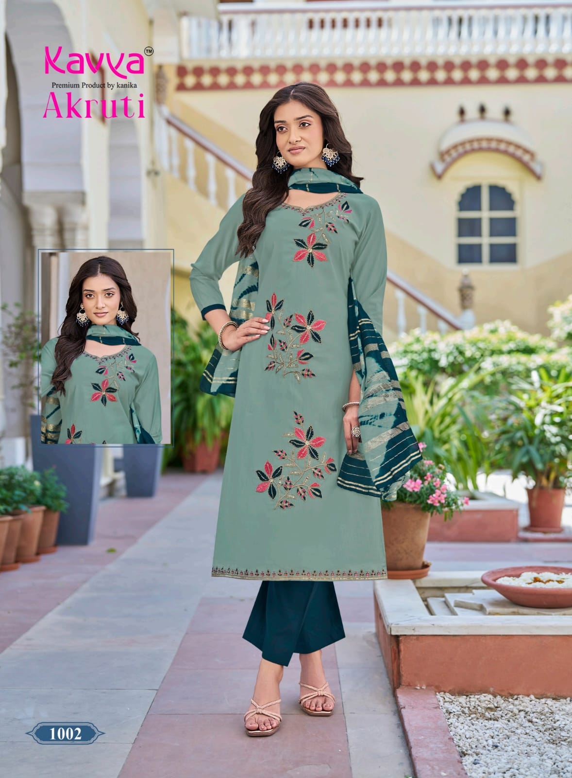Akruti Vol 1 Kavya Roman Silk Readymade Pant Style Suits Wholesale Price