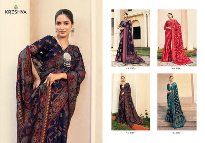 Akshara 1017-1020 Kreshva Georgette Sarees Wholesaler Ahmedabad