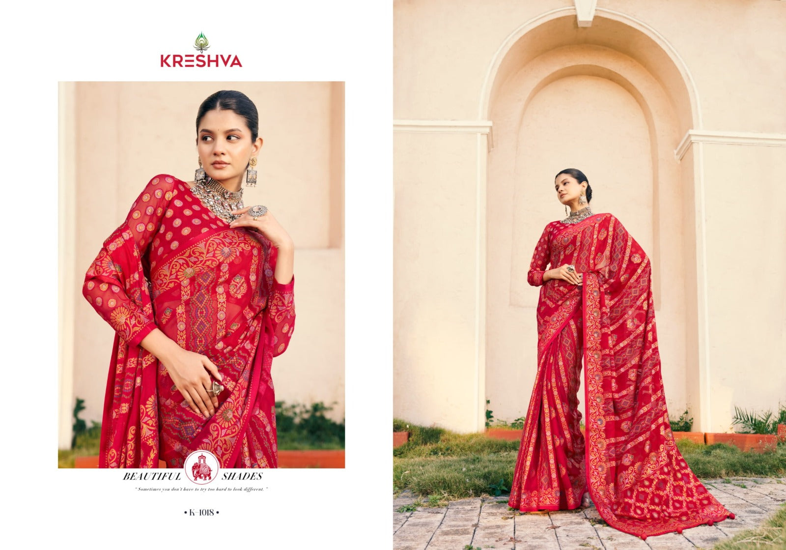 Akshara 1017-1020 Kreshva Georgette Sarees Wholesaler Ahmedabad