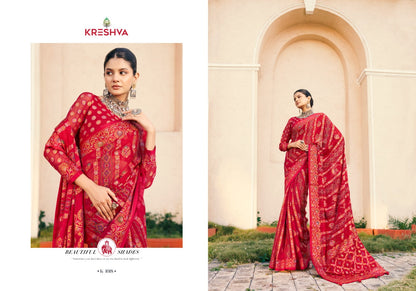 Akshara 1017-1020 Kreshva Georgette Sarees Wholesaler Ahmedabad