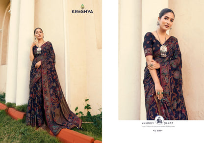 Akshara 1017-1020 Kreshva Georgette Sarees Wholesaler Ahmedabad