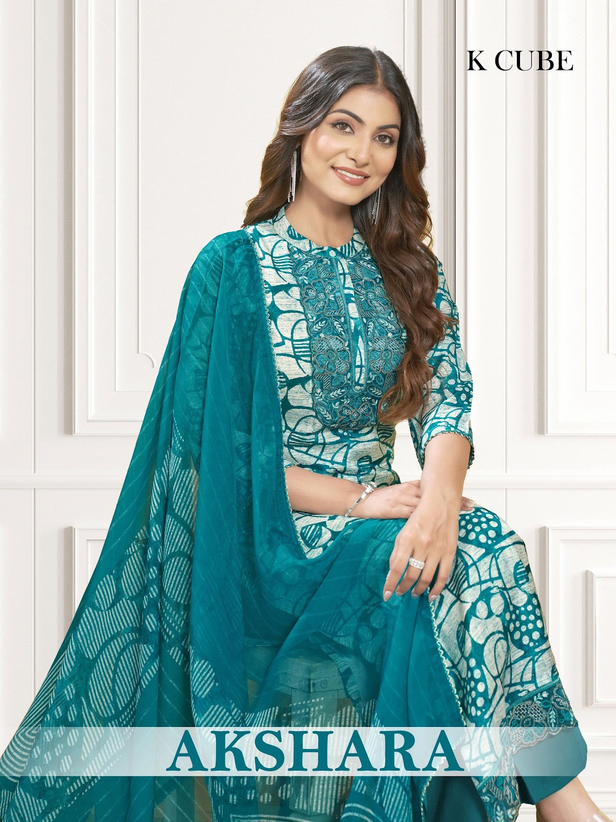 Akshara 1050 K Cube Muslin Pant Style Suits Exporter Gujarat