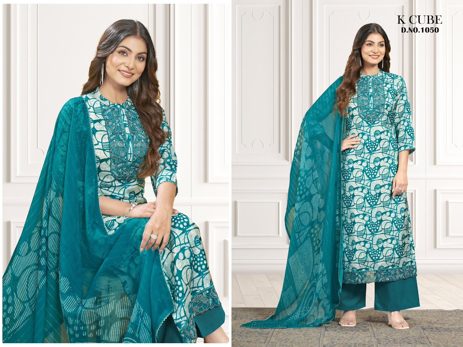 Akshara 1050 K Cube Muslin Pant Style Suits Exporter Gujarat