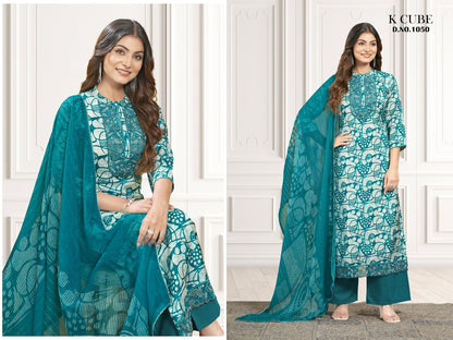 Akshara 1050 K Cube Muslin Pant Style Suits Exporter Gujarat