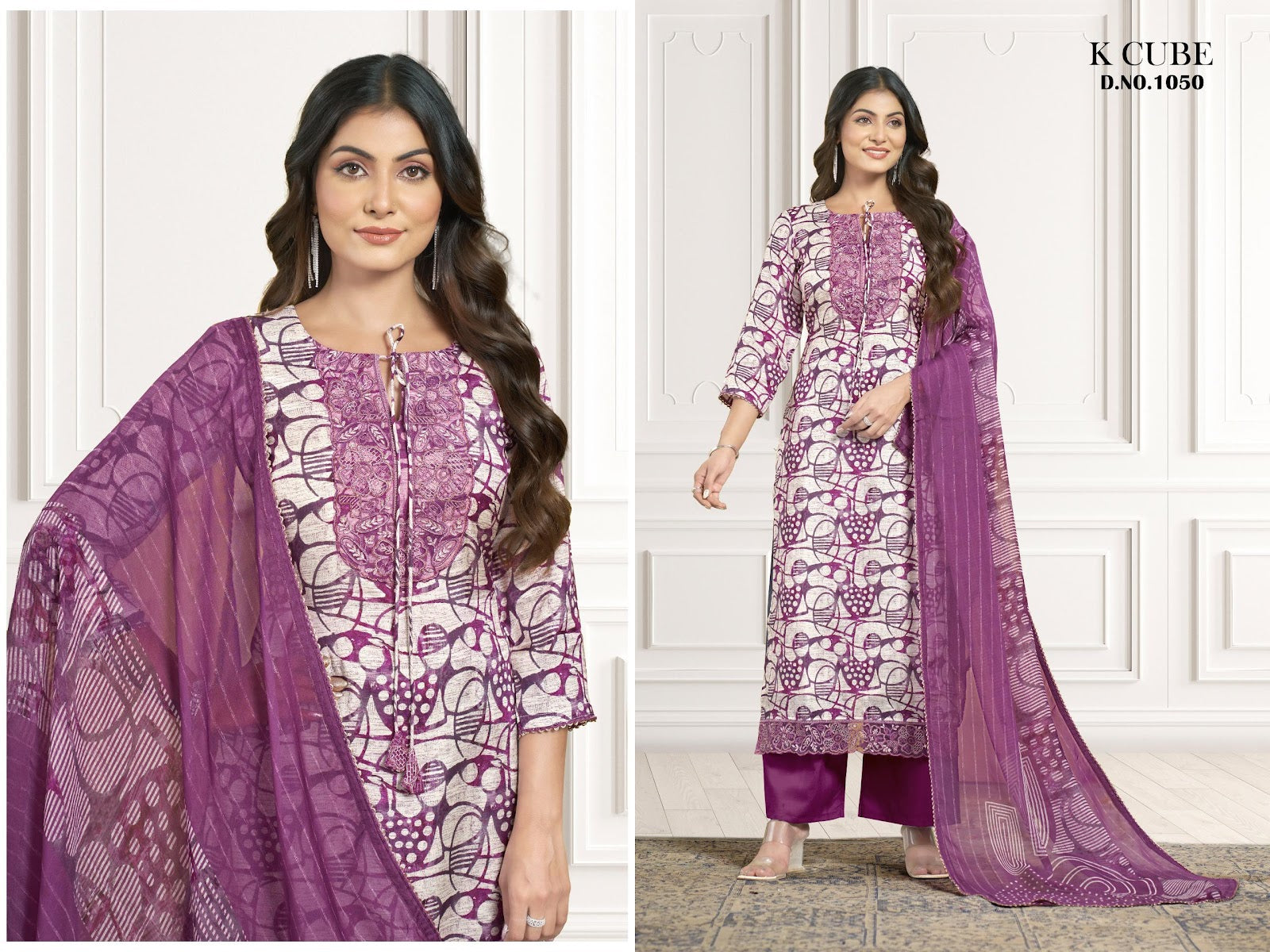 Akshara 1050 K Cube Muslin Pant Style Suits Exporter Gujarat